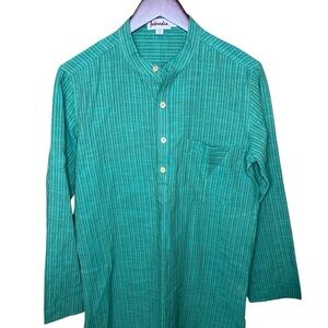 Fabindia Kurta Dress XS Green Pullover Button